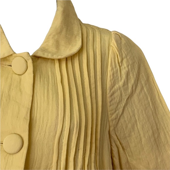 Love Stitch Shirt Dress 1/2 Sleeve Yellow Patch Pockets ButtonUp - Picture 9 of 12